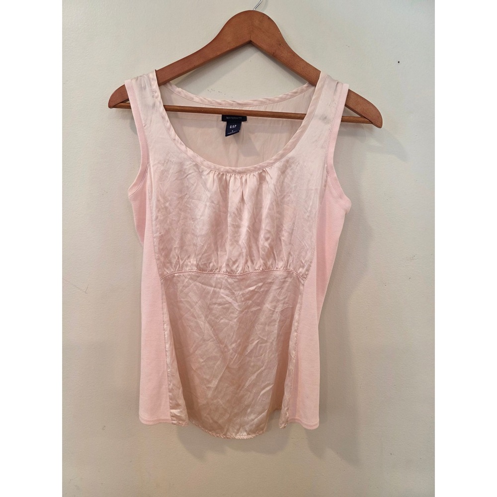 Gap Maternity Silk Tank Top Pink Empire Waist Sleeveless Small